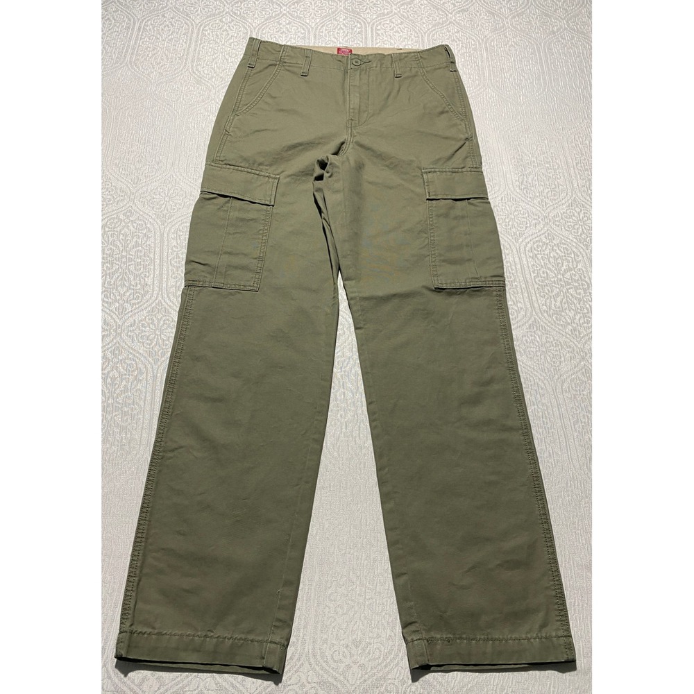 Levis XX Cargo Straight Pants Mens 32×32 Olive Green Cotton Utility A7364-0002